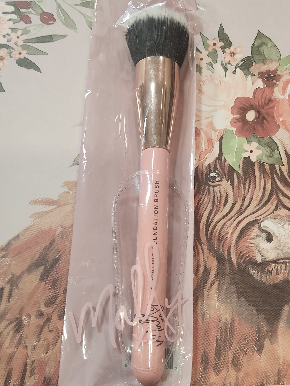 Mally Beauty Beauty Pink Foundation Brush – Plush Synthetic Bristles